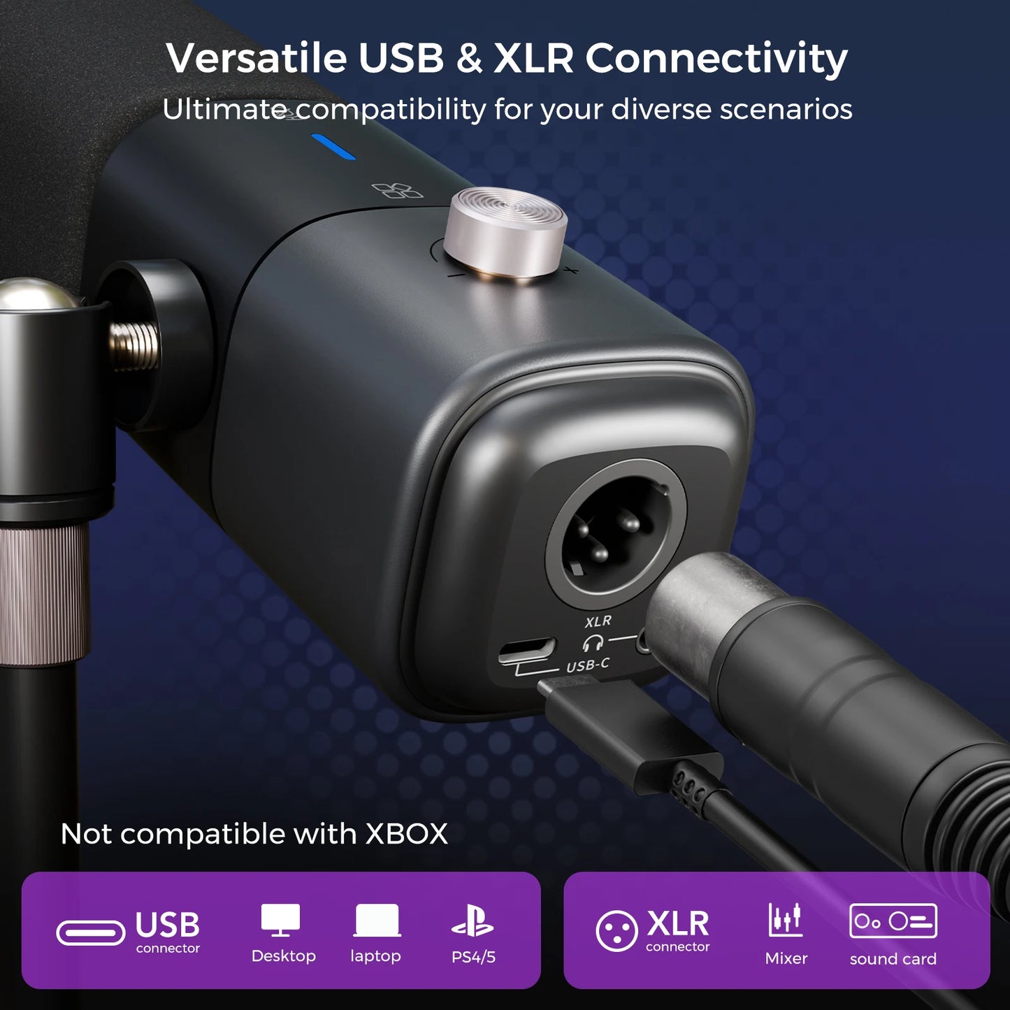 NearStream Professional Microphone Dynamic XLR USB Mic Desktop US Local Shipping Plug-and-Play for Gaming Studio Streaming