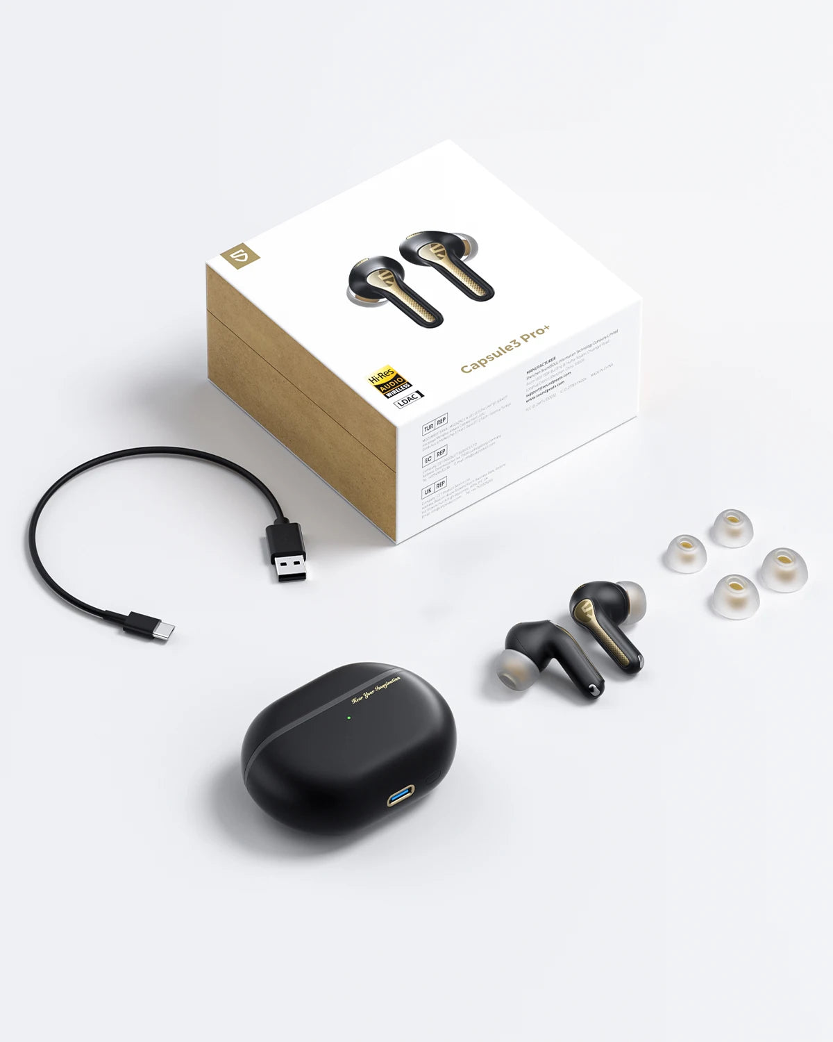 Wireless Earphones Adaptive ANC Bluetooth Headphones Hi Res HiFi Stereo Sound with xMEMS Speaker,LDAC